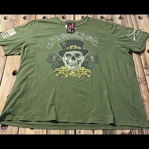 Grunt Style Shirt Mens XXXL Green Short Sleeve Graphic  Crew Neck Shenanigans *